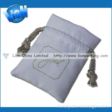 Microfiber Ultrafine Suede Jewellery Pouch with Golden Drawstring (E-008)